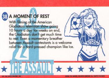 1991 Topps American Gladiators #38 A Moment of Rest Back
